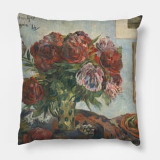 Still Life with Peonies by Paul Gauguin Pillow