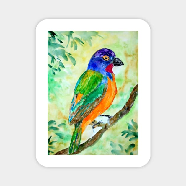 Colorful Bunting Bird Magnet by ZeichenbloQ