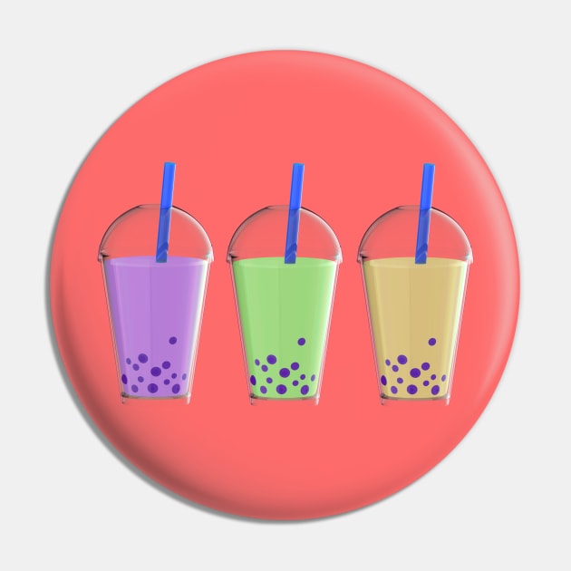 Bubble Tea Row of Three Pin by AKdesign