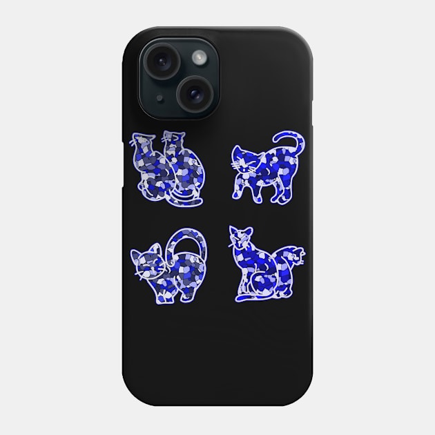 Crystal Group Cat (blue) Phone Case by YasudaArt