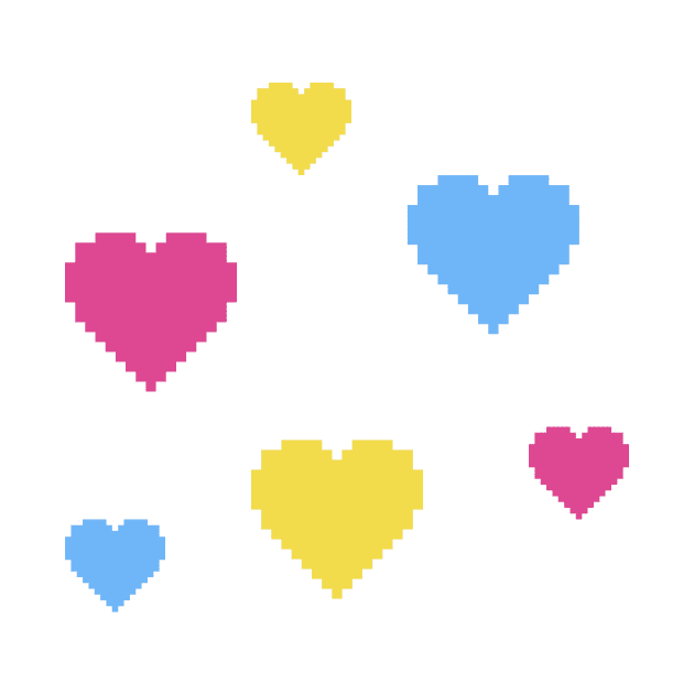 Pan Pride Hearts Pixel Art by christinegames