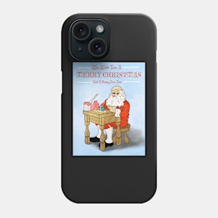 Santa In his workshop Christmas Card Phone Case