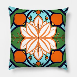 Orange Blossom Tile Pillow