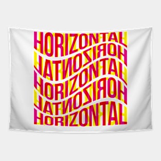 Horizontal Waves Typography (Magenta Yellow Red) Tapestry