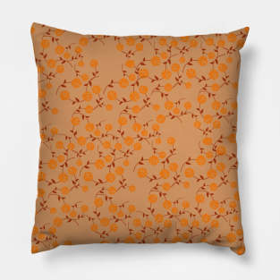 Orange Floral Pattern Pillow