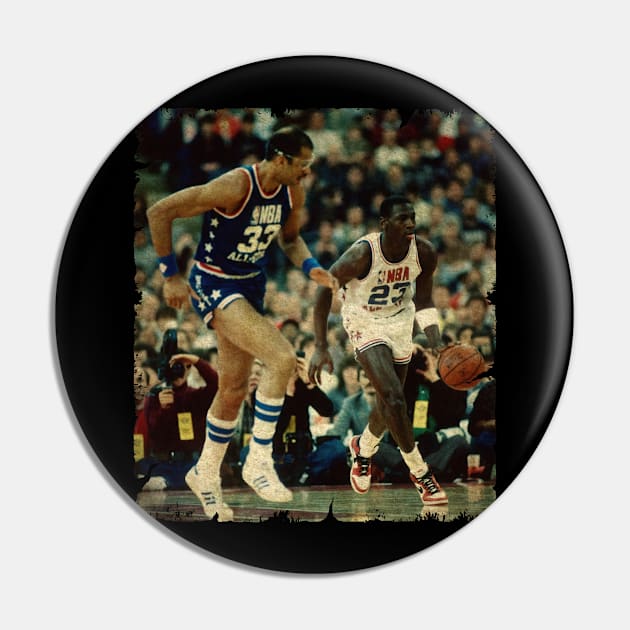 Kareem Abdul Jabbar vs Young Michael Jordan Pin by MJ23STORE