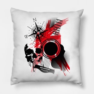 Guitar Polka trash style Pillow