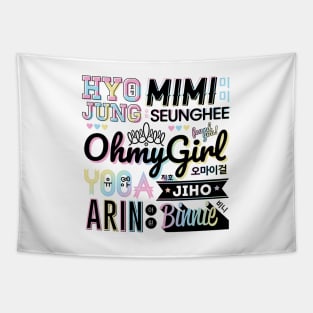 Oh My Girl Font Collage Tapestry