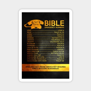 Bible Emergency Numbers Wall Art Magnet