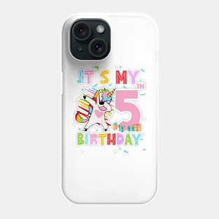 It's My 5th Birthday Girl Cute Unicorn B-day Giif For Girls Kids toddlers Phone Case