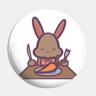 Bunny dining on a carrot Pin