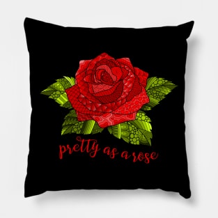 Pretty as a Rose - Red Pillow