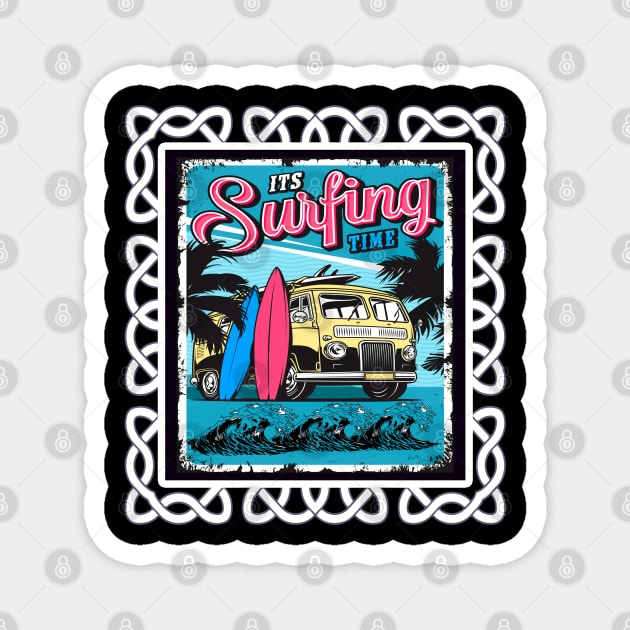 Surfing Time California Magnet by JeffDesign