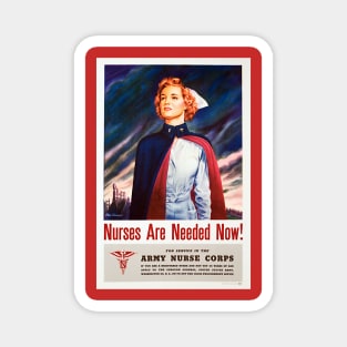 Vintage Digitally Restored US Army Corps Nurses Recruitment Poster Magnet