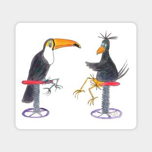 Crow Meets Toucan Magnet