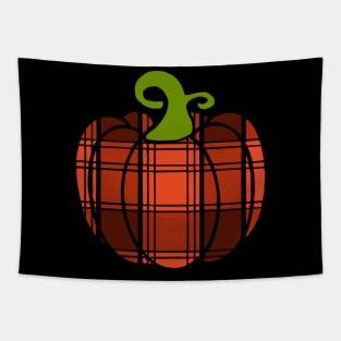 Red Plaid Pumpkin Tapestry