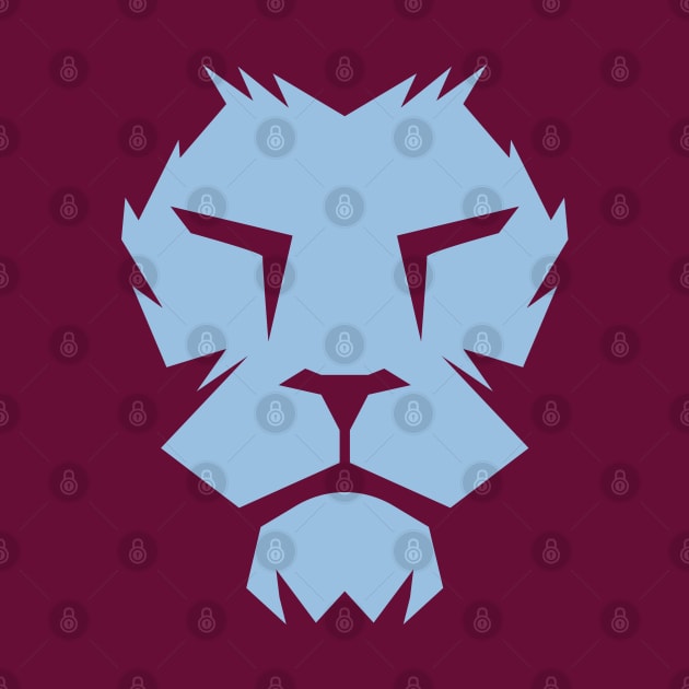 Claret and Blue Lion Face by Footscore