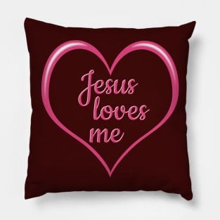 JESUS LOVES ME in Heart Pillow