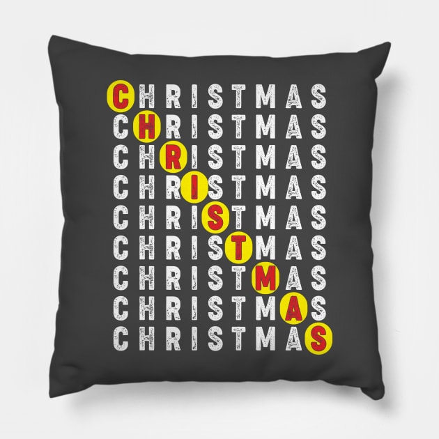 Christmas Word Search T-shirt Pillow by Kingdom Arts and Designs