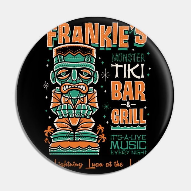 Frankenstein Tiki Bar - Creepy Cute Monster Surf - Hawaii Island Vacation Pin by Nemons