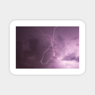 Lightning in storm cloud at night Magnet