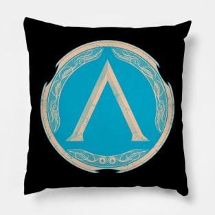 Spartan Warrior Lambda Symbol Pillow