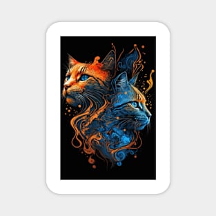 Fire & Ice Cats Magnet