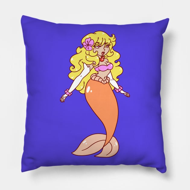 Pink and Coral Mermaid Pillow by saradaboru