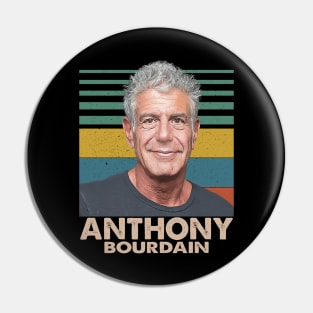 Anthony Bourdain - Retro illustration Pin