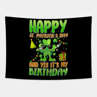 Shamrock Dabbing Happy St. Patrick's Day Tapestry