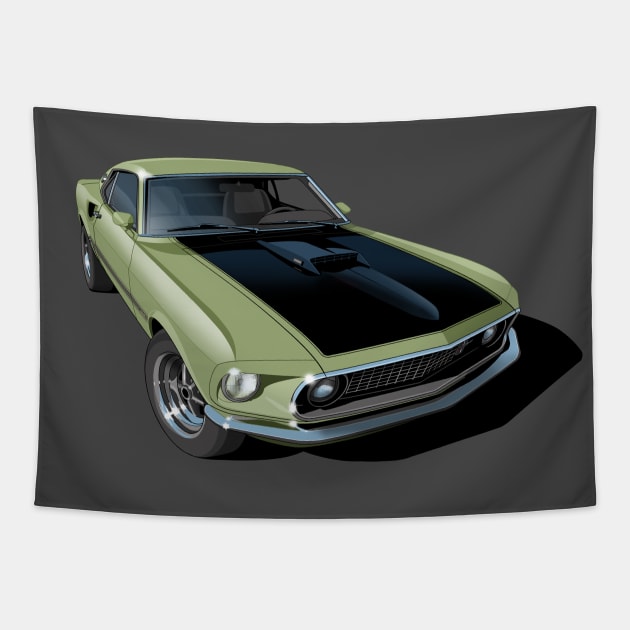 1969 ford mustang mach 1 Tapestry by candcretro