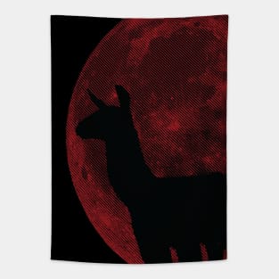 Llama Luna - Red Moon Llama Tapestry