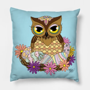 Easter Eggs Owl Pillow