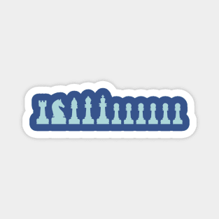 Chess pieces blue Magnet