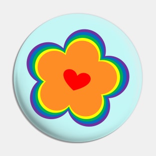 Rainbow flower Pin