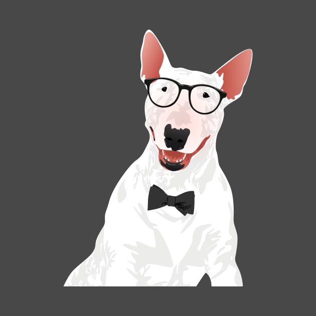 Hipster English Bull Terrier Dog T-Shirt by riin92