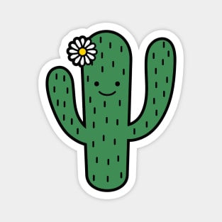 Adorable Smiling Saguaro Cactus Doodle Magnet