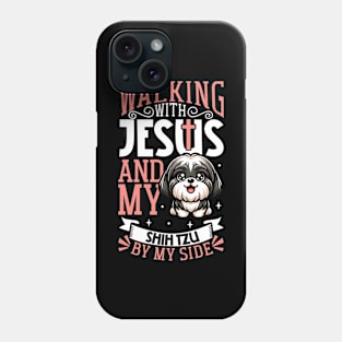 Jesus and dog - Shih Tzu Phone Case