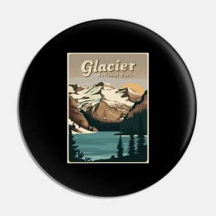 Vintage Poster - Glacier National Park Pin