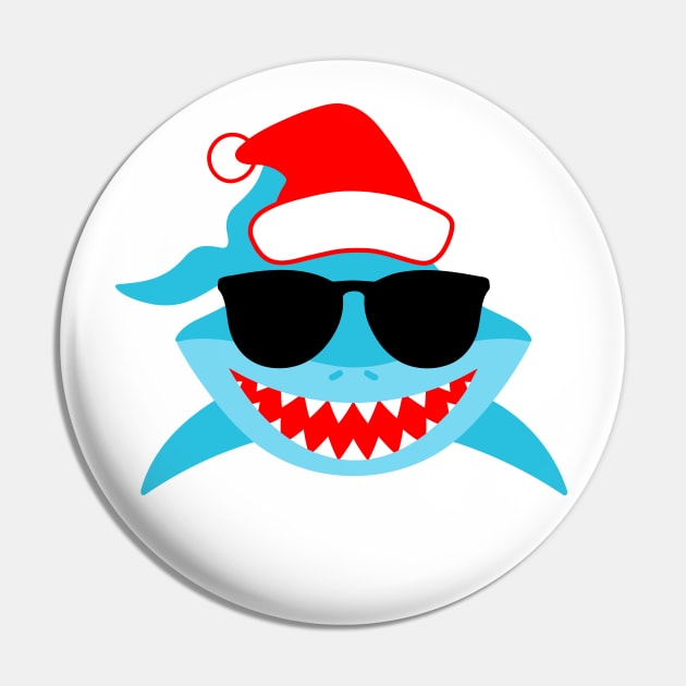 Christmas Shark with Sunglasses Pin by Acid_rain