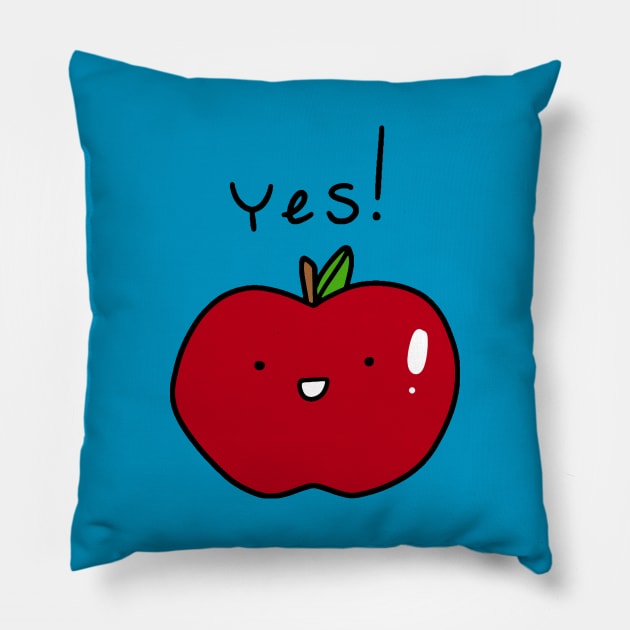 Yes Apple Pillow by saradaboru