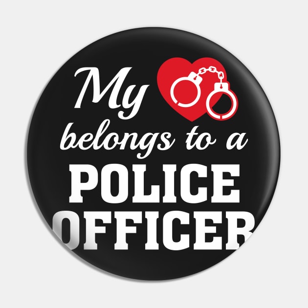 Heart Belongs Police Officer Pin by VectorPlanet