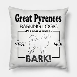 Great Pyrenees Barking Logic Pillow