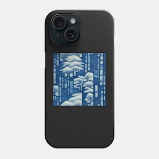 Winter Blues Chiyogami Pattern Phone Case