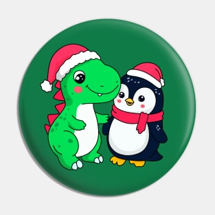 dinosaur and penguin Pin