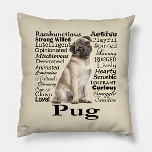 Pug Traits Pillow