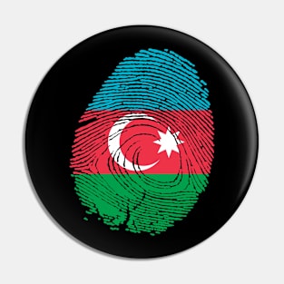 Flag of Azerbaijan in fingerprint Pin