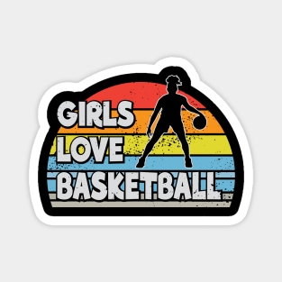 Girls love basketball Magnet