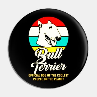 Funny Bull Terrier Dog Vintage Retro Pin