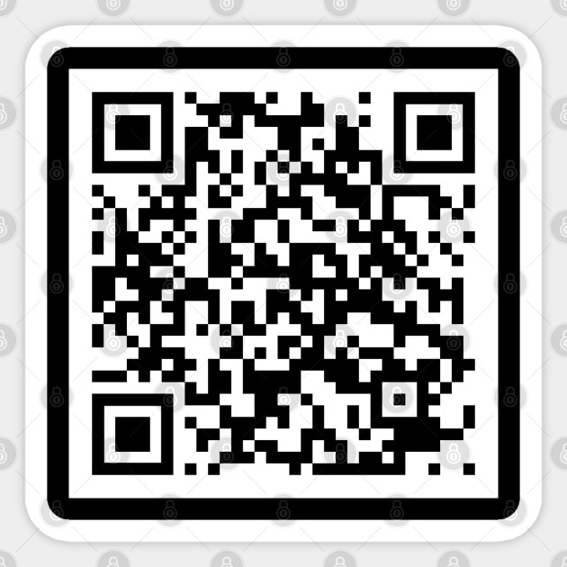 Never gonna give you up - QR code - Meme - Sticker